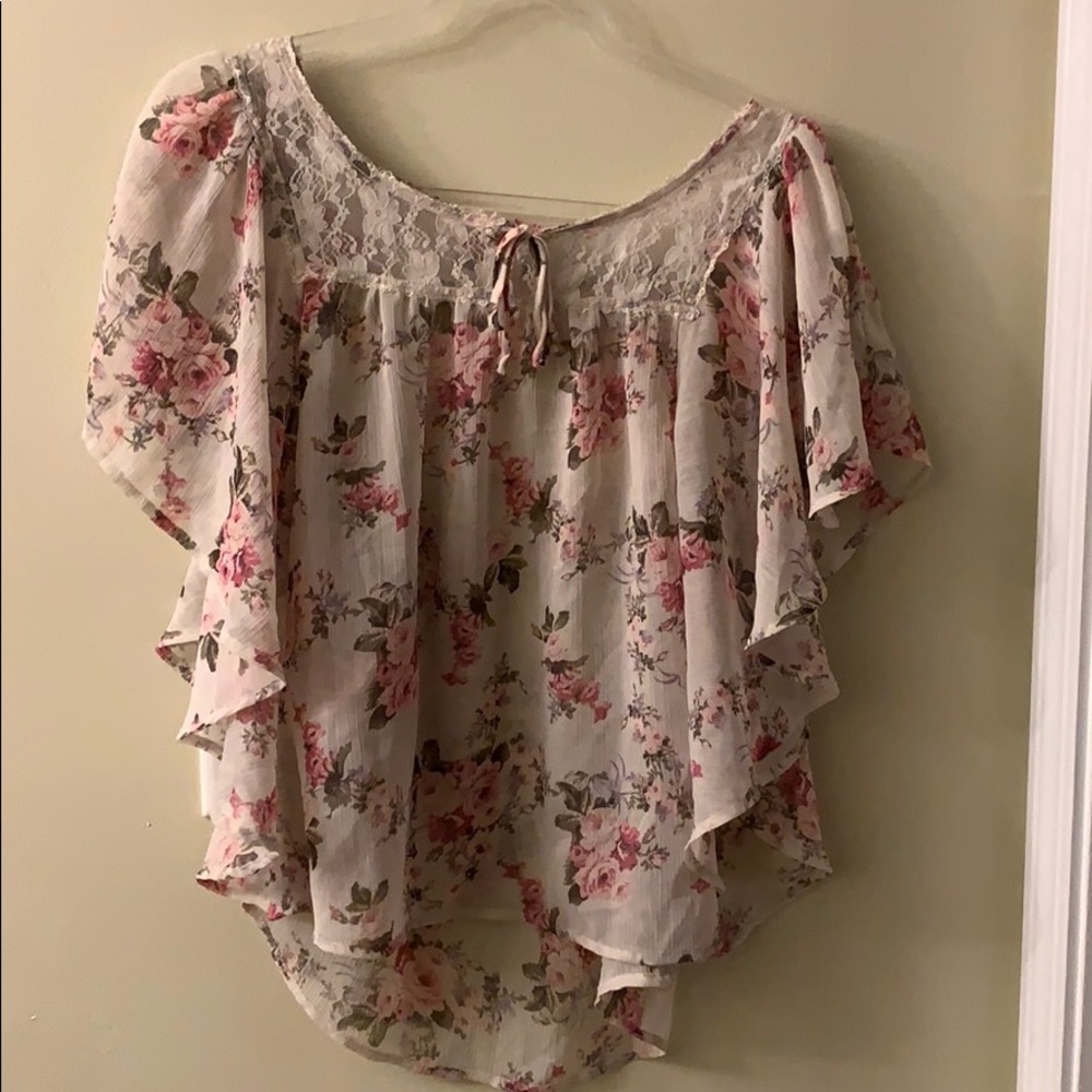Mudd sheer flower blouse